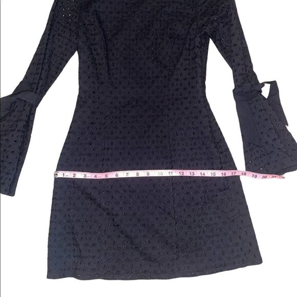 Avec Les Filles Black Eyelet Bell Sleeve Dress - Picture 13 of 16